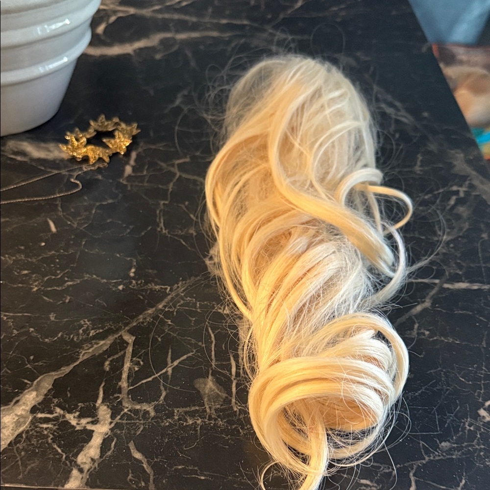 Blonde Hair Extension pony tail
